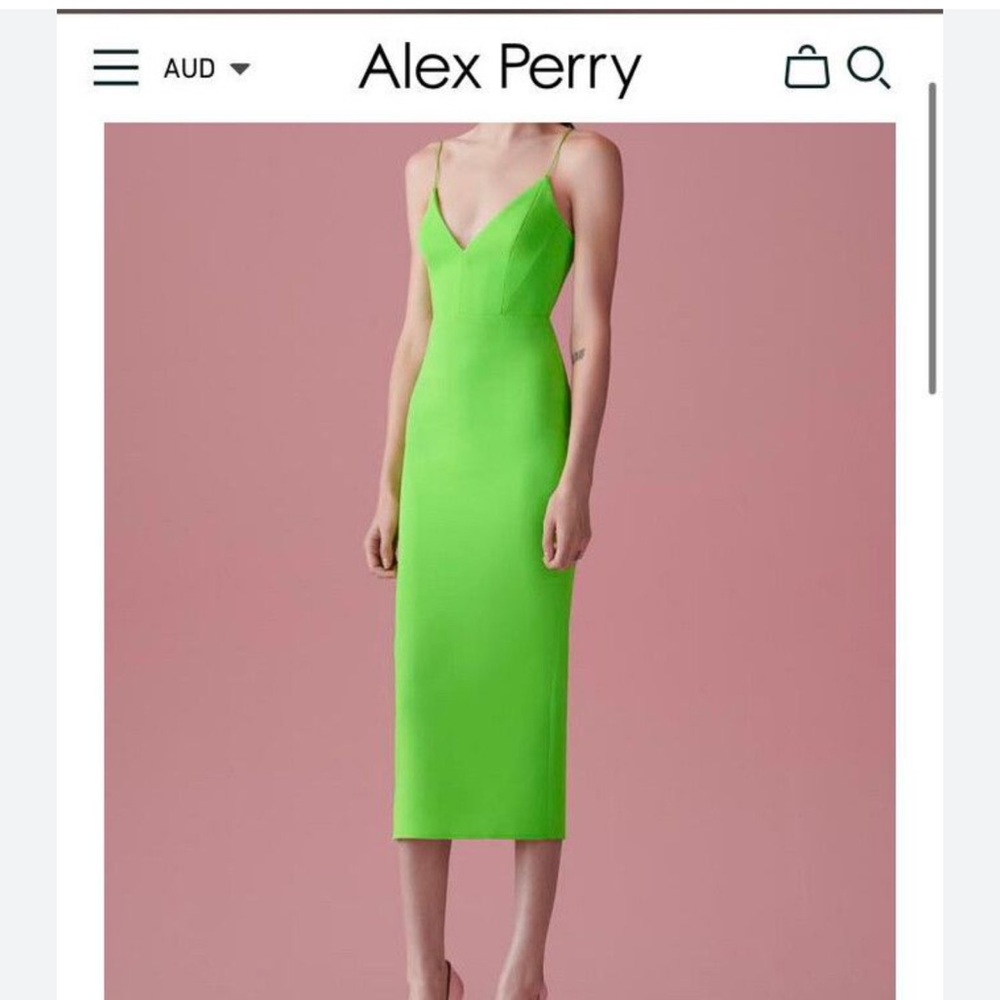 Alex Perry Vibrant Green Midi Dress